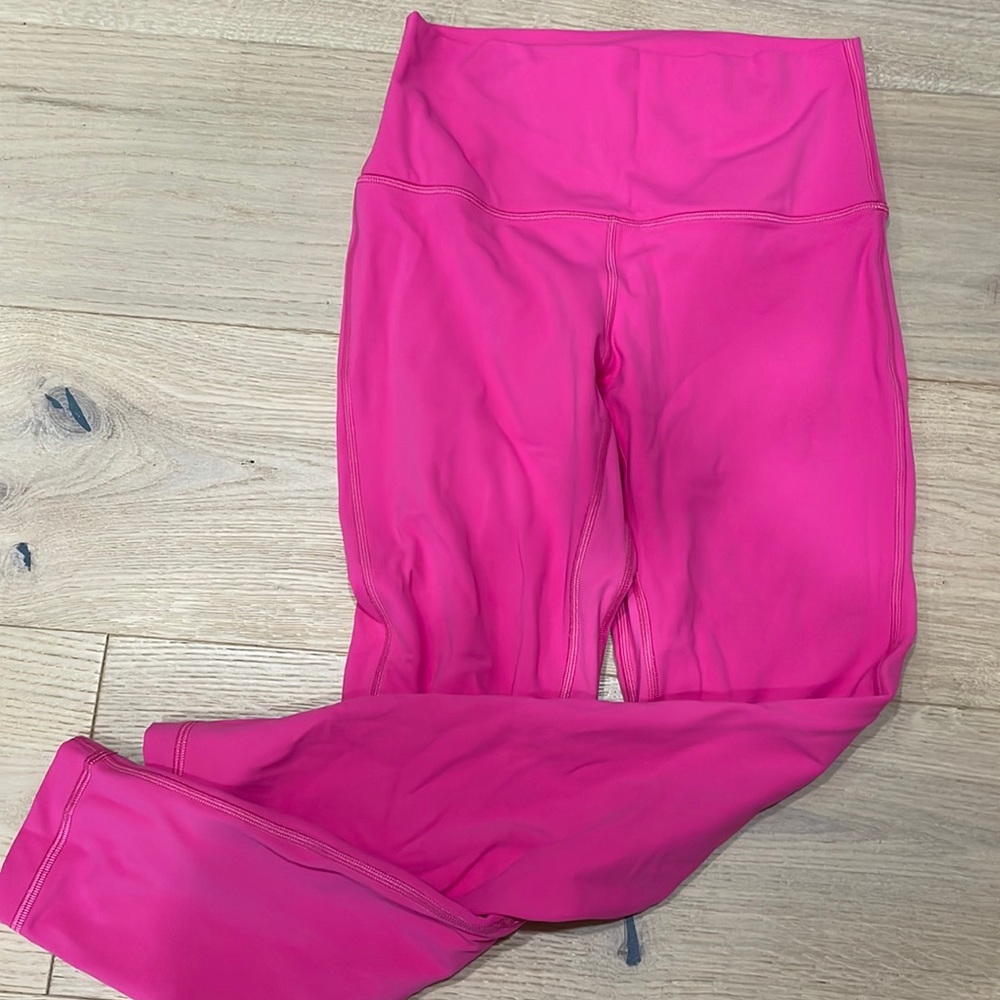 Bright pink lululemon high rise align 25 inch